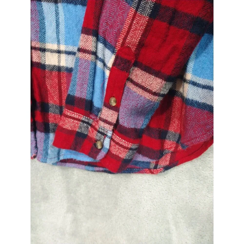American Eagle Shirt Womens Large Red Plaid Flannel Ahh Mazingly Soft Classic - Picture 3 of 9